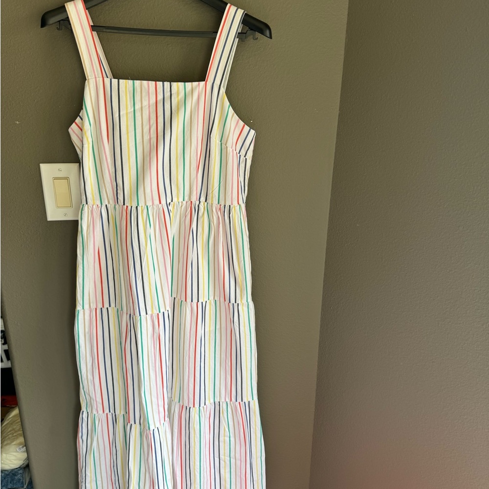 J. Crew Rainbow Striped Maxi Dress, Size 6